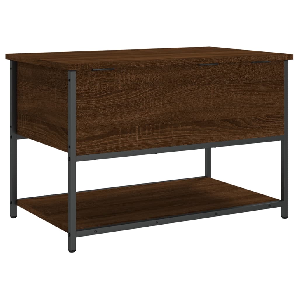 Opbergbankje 70x42,5x47 cm bewerkt hout bruin eikenkleur is nu te koop bij PeponiXL, paradijselijk wonen!