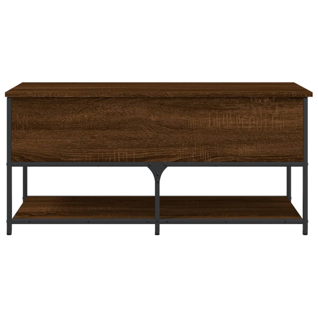 Opbergbankje 100x42,5x47 cm bewerkt hout bruin eikenkleur is nu te koop bij PeponiXL, paradijselijk wonen!