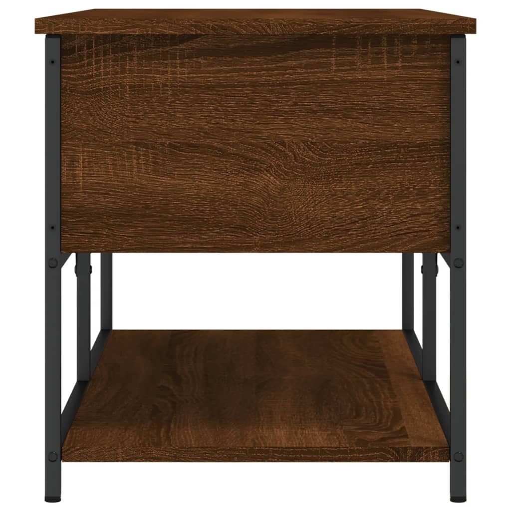 Opbergbankje 100x42,5x47 cm bewerkt hout bruin eikenkleur is nu te koop bij PeponiXL, paradijselijk wonen!