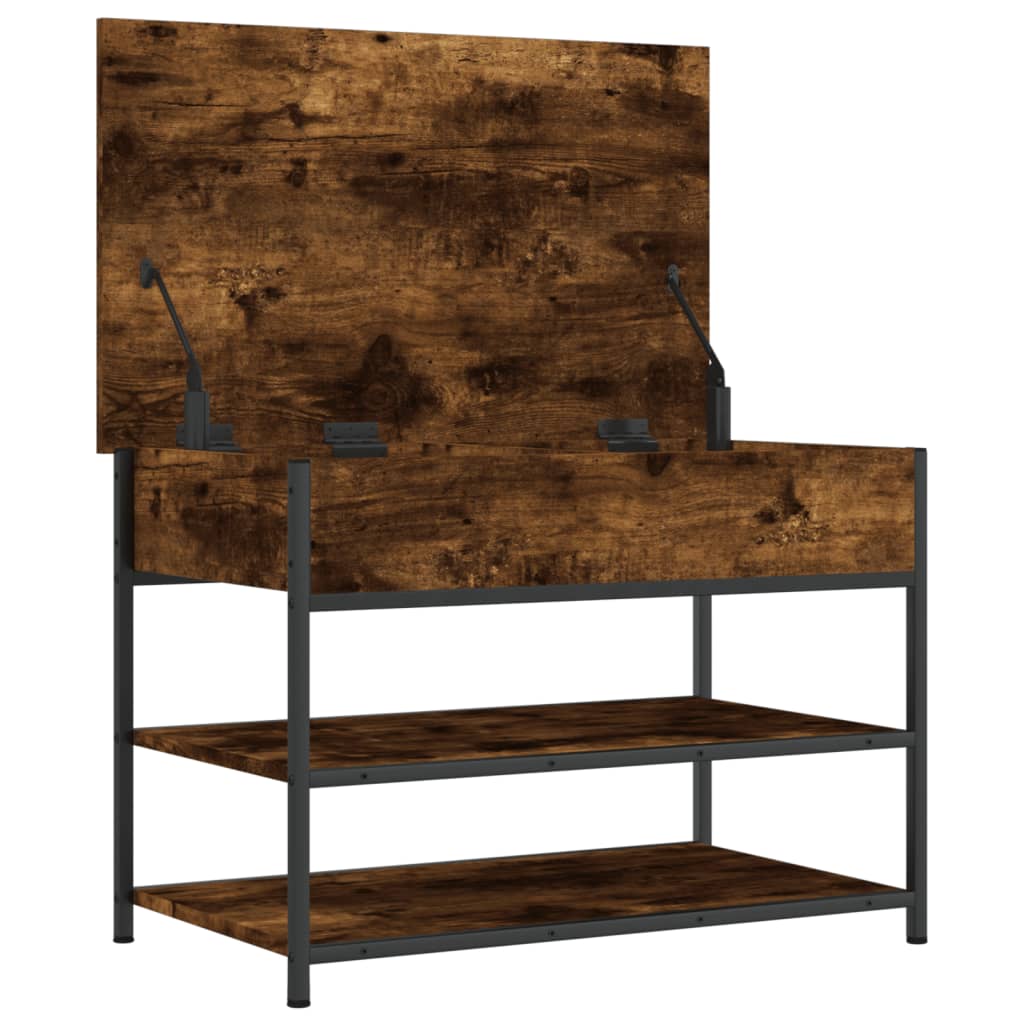 Schoenenbankje 70x42,5x50 cm bewerkt hout gerookt eikenkleurig is nu te koop bij PeponiXL, paradijselijk wonen!