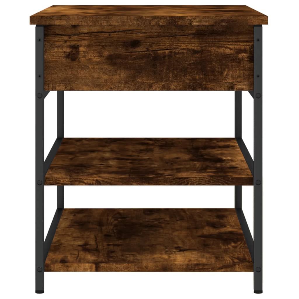 Schoenenbankje 70x42,5x50 cm bewerkt hout gerookt eikenkleurig is nu te koop bij PeponiXL, paradijselijk wonen!