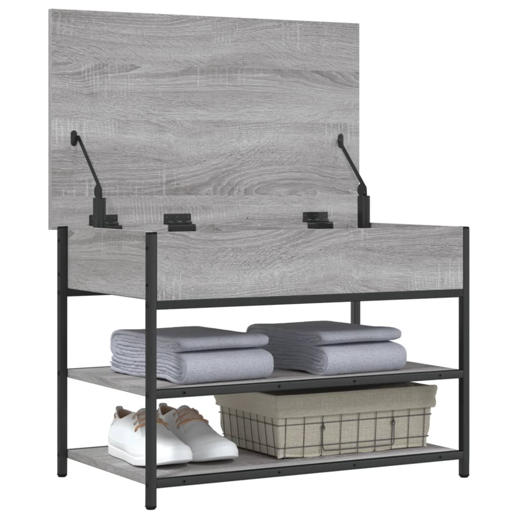 Schoenenbankje 70x42,5x50 cm bewerkt hout grijs sonoma eiken is nu te koop bij PeponiXL, paradijselijk wonen!