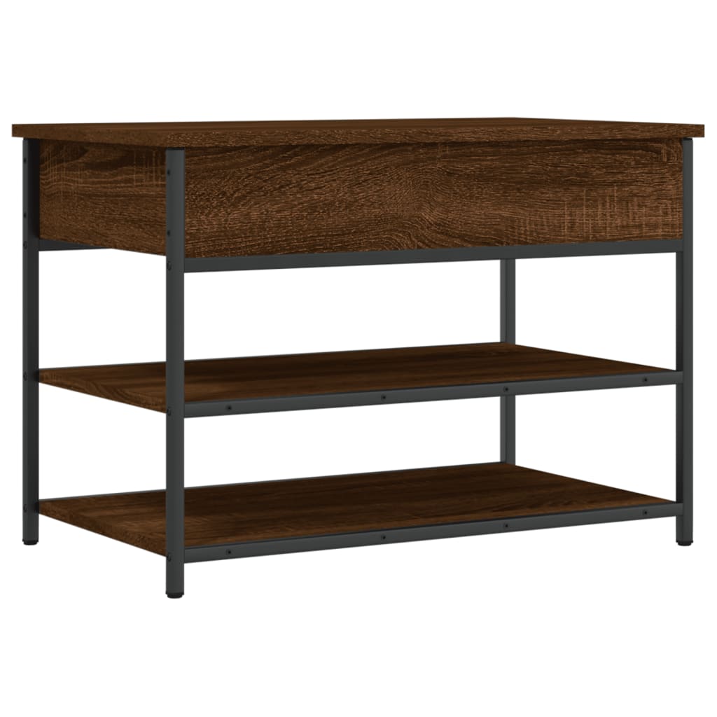 Schoenenbankje 70x42,5x50 cm bewerkt hout bruin eikenkleur is nu te koop bij PeponiXL, paradijselijk wonen!