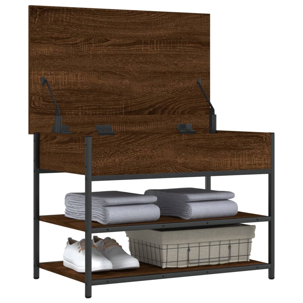 Schoenenbankje 70x42,5x50 cm bewerkt hout bruin eikenkleur is nu te koop bij PeponiXL, paradijselijk wonen!