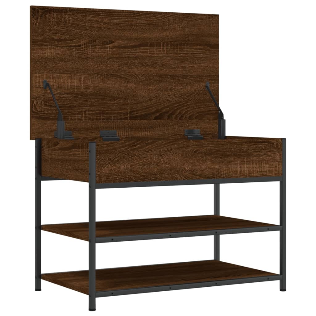 Schoenenbankje 70x42,5x50 cm bewerkt hout bruin eikenkleur is nu te koop bij PeponiXL, paradijselijk wonen!