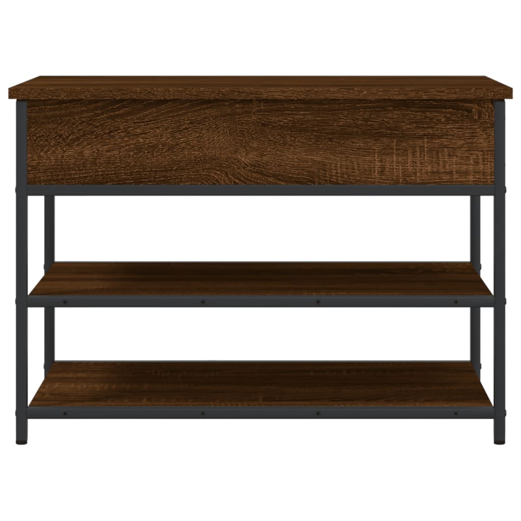 Schoenenbankje 70x42,5x50 cm bewerkt hout bruin eikenkleur is nu te koop bij PeponiXL, paradijselijk wonen!