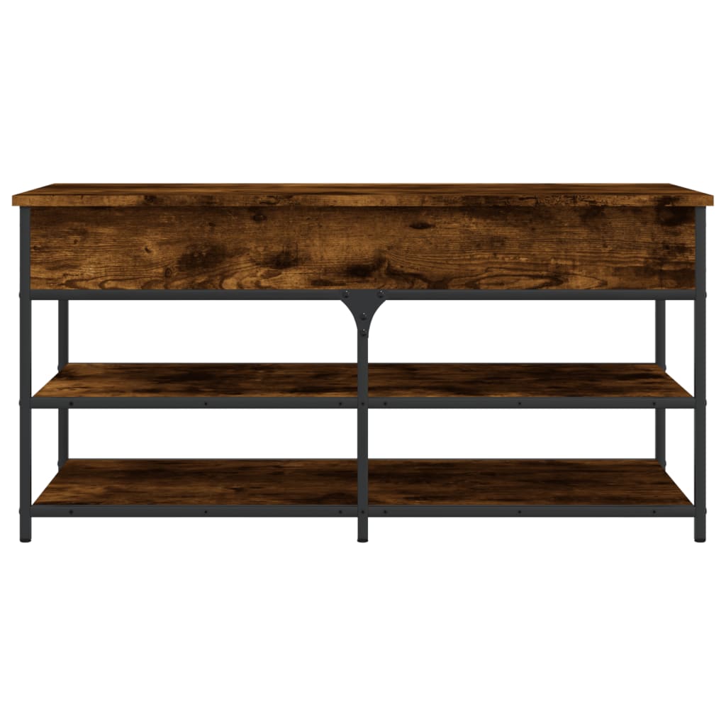 Schoenenbankje 100x42,5x50 cm bewerkt hout gerookt eikenkleurig is nu te koop bij PeponiXL, paradijselijk wonen!