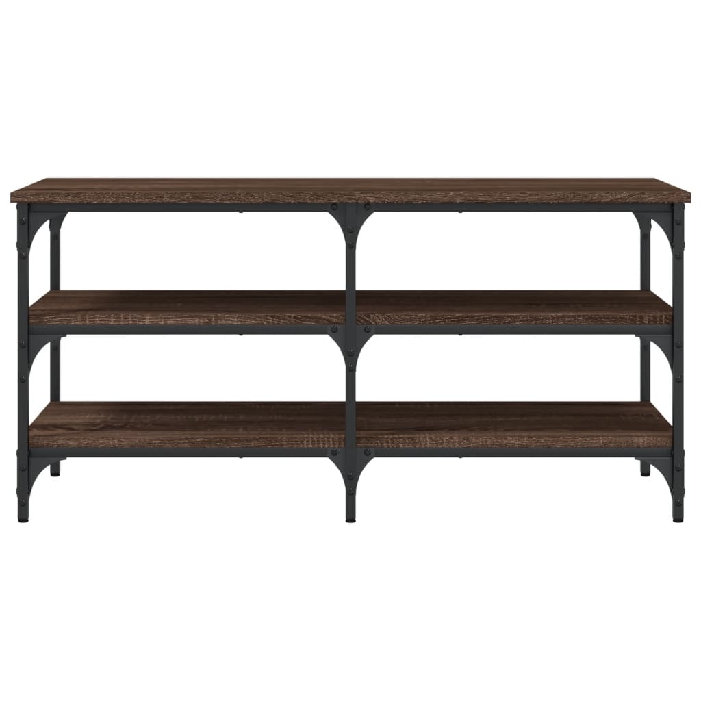 Schoenenbankje 100x38,5x49 cm bewerkt hout bruin eikenkleur is nu te koop bij PeponiXL, paradijselijk wonen!