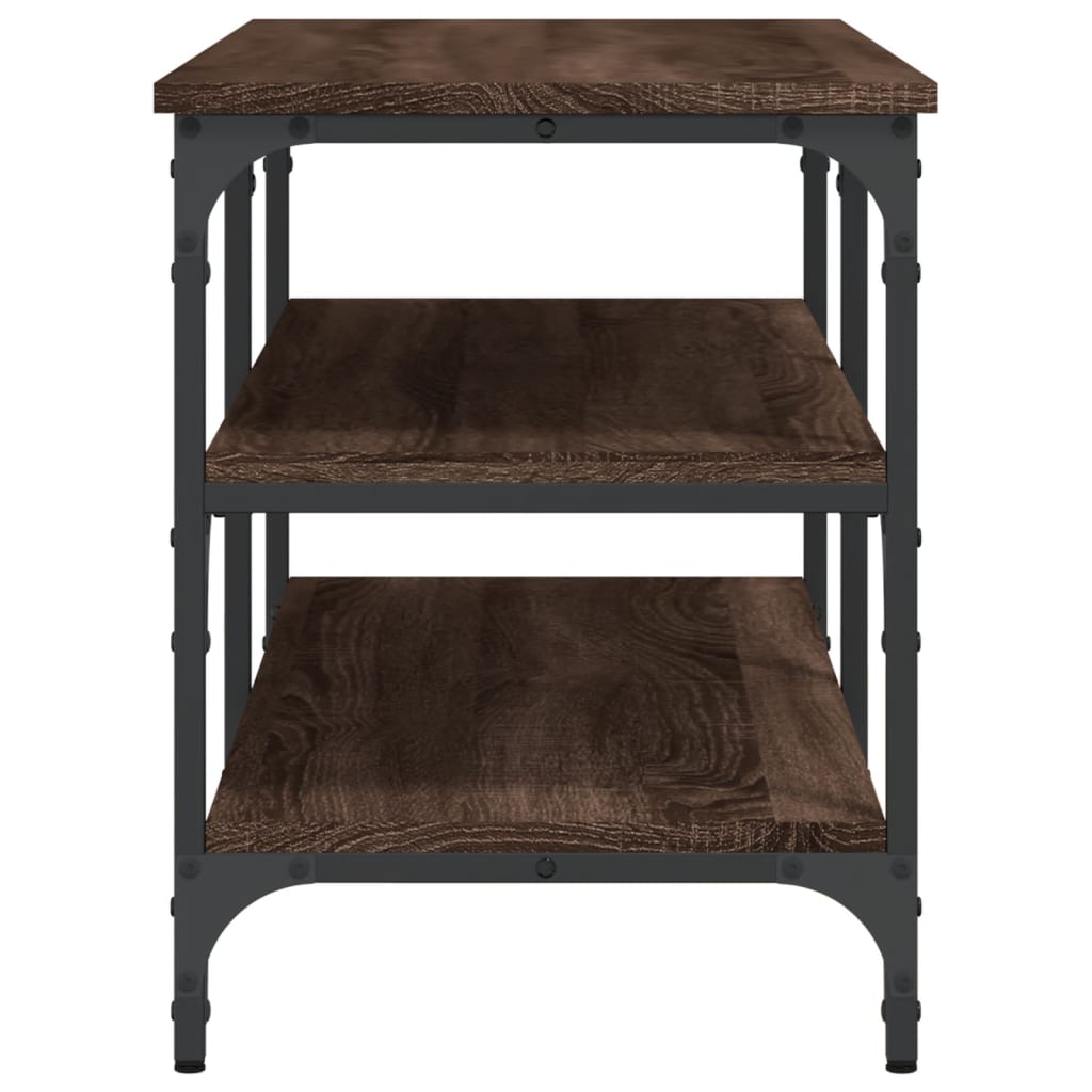 Schoenenbankje 100x38,5x49 cm bewerkt hout bruin eikenkleur is nu te koop bij PeponiXL, paradijselijk wonen!