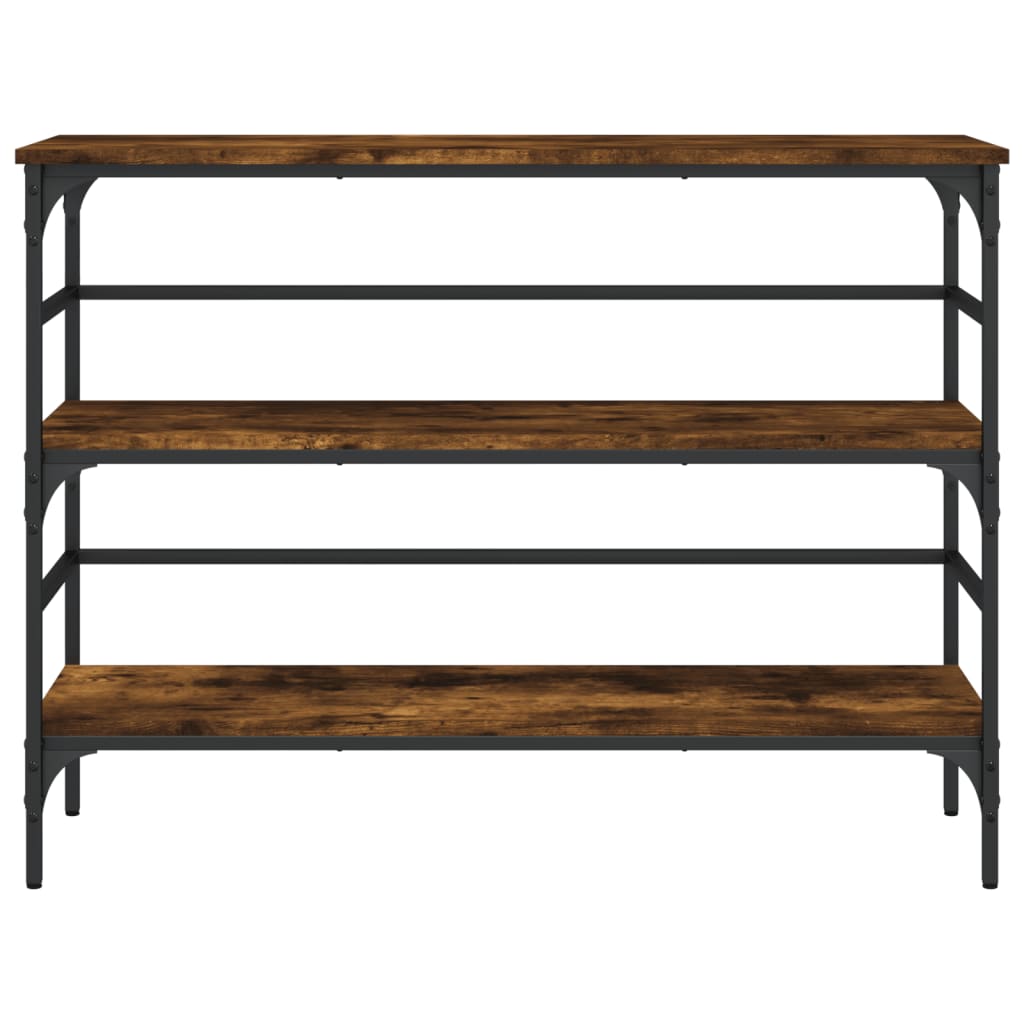 Wandtafel 100x32x75 cm bewerkt hout gerookt eikenkleurig is nu te koop bij PeponiXL, paradijselijk wonen!