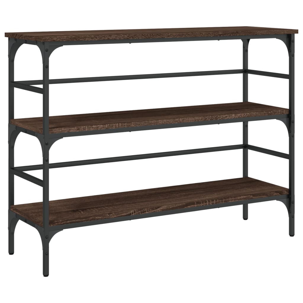 Wandtafel 100x32x75 cm bewerkt hout bruin eikenkleur is nu te koop bij PeponiXL, paradijselijk wonen!