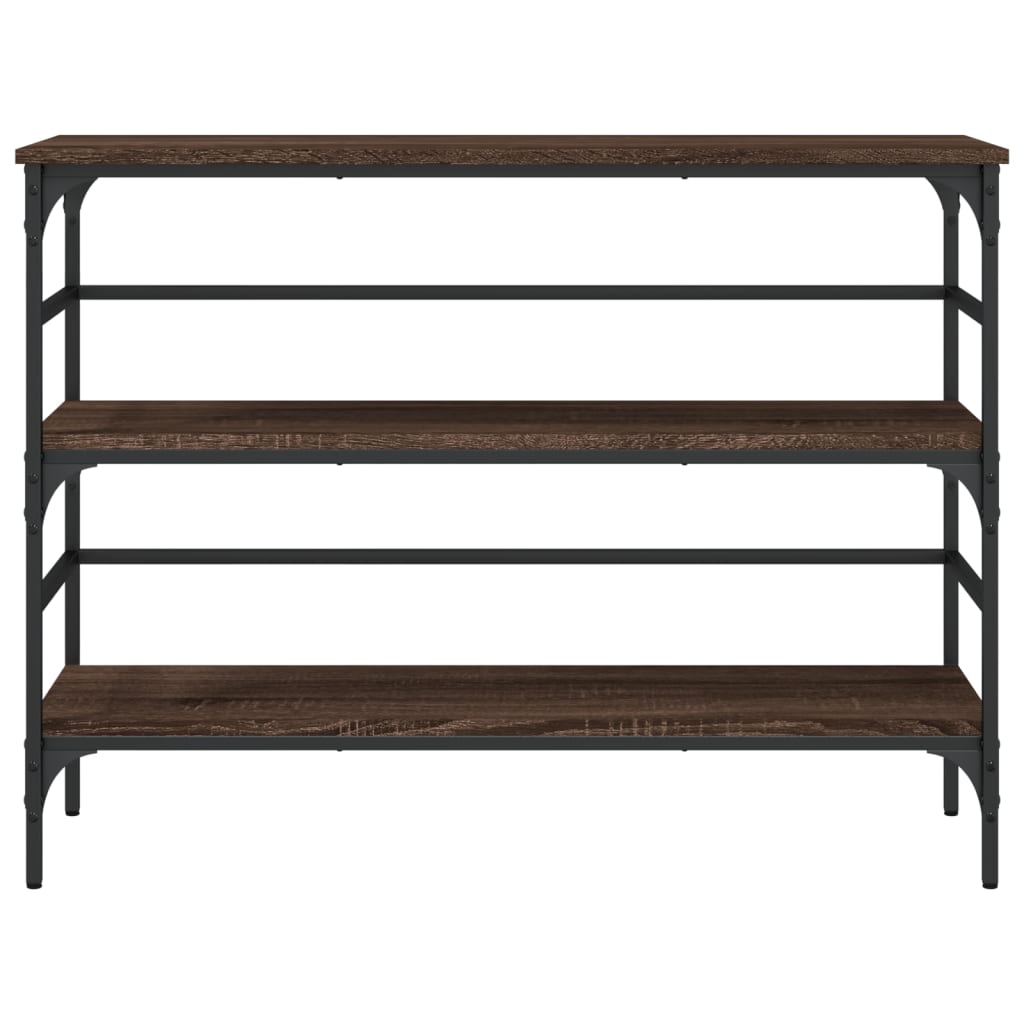 Wandtafel 100x32x75 cm bewerkt hout bruin eikenkleur is nu te koop bij PeponiXL, paradijselijk wonen!