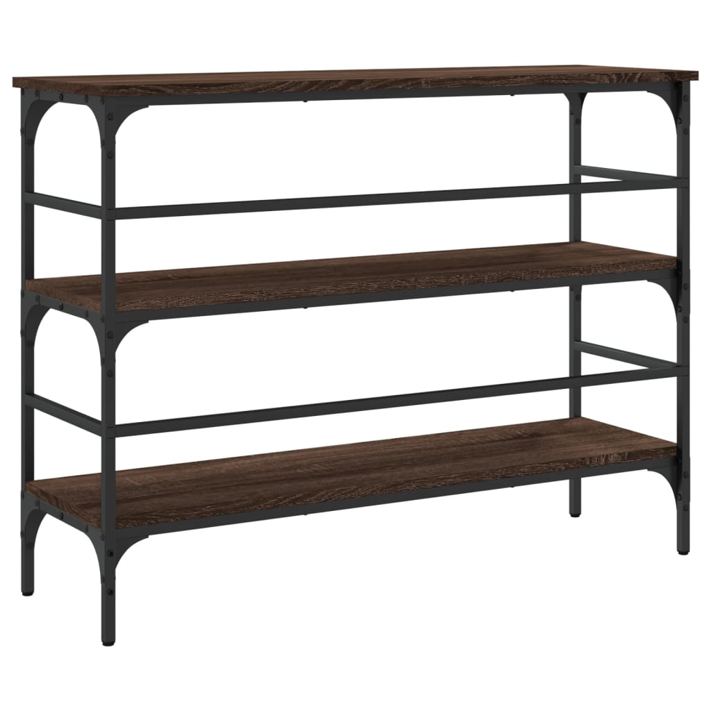 Wandtafel 100x32x75 cm bewerkt hout bruin eikenkleur is nu te koop bij PeponiXL, paradijselijk wonen!