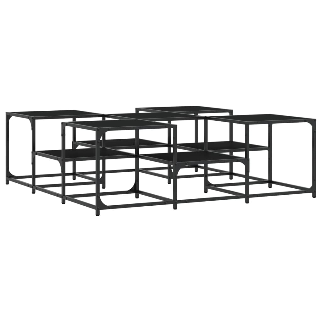 Salontafel 121x121x40 cm bewerkt hout zwart is nu te koop bij PeponiXL, paradijselijk wonen!