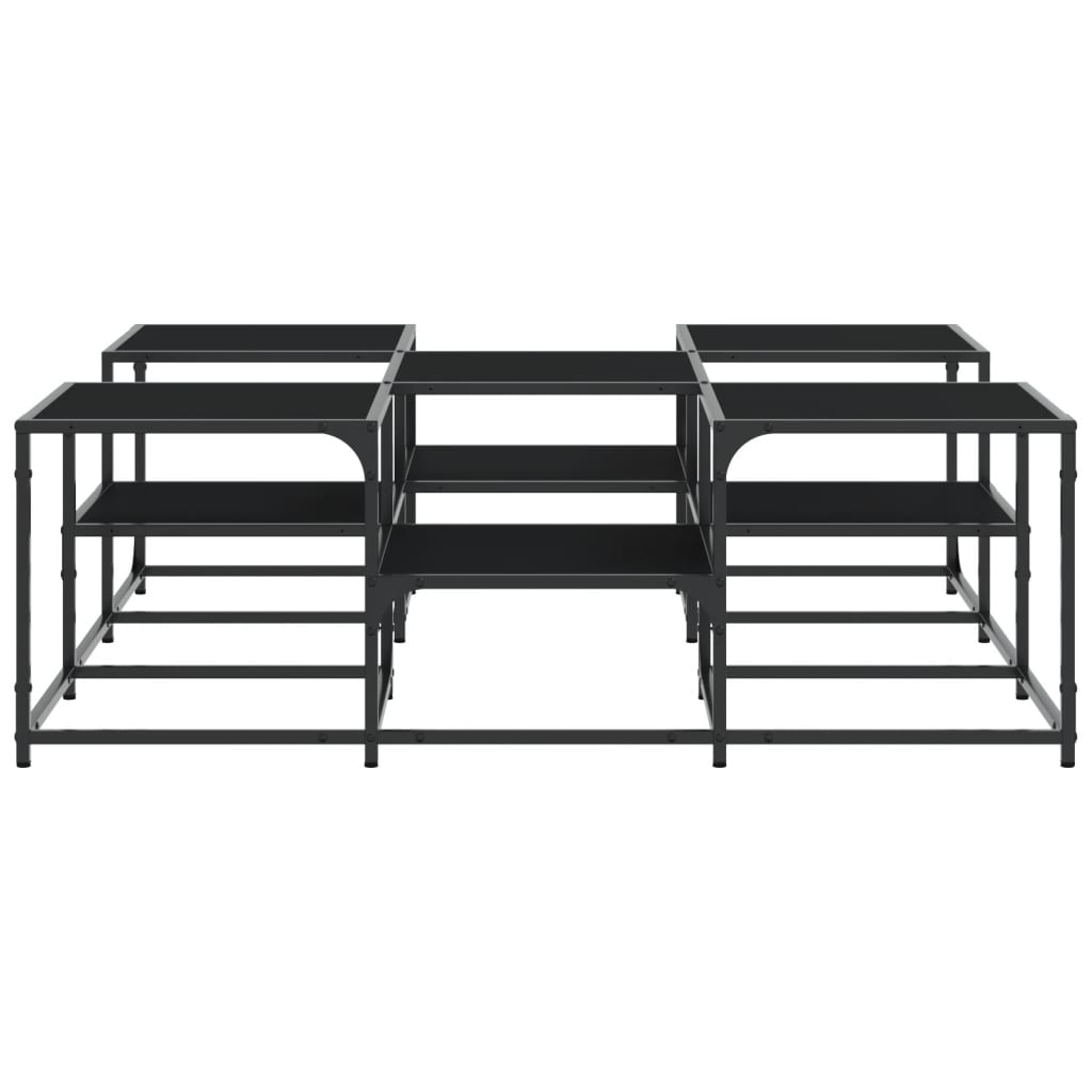 Salontafel 121x121x40 cm bewerkt hout zwart is nu te koop bij PeponiXL, paradijselijk wonen!