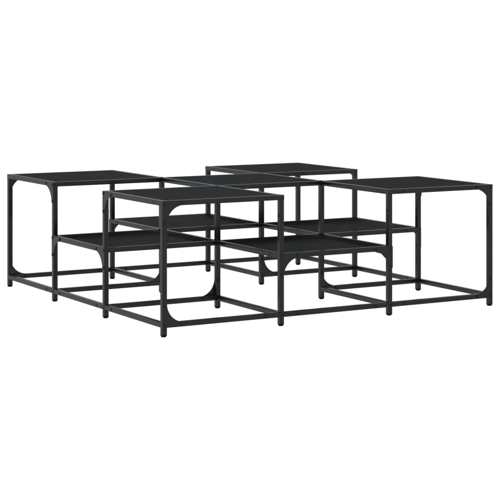 Salontafel 121x121x40 cm bewerkt hout zwart is nu te koop bij PeponiXL, paradijselijk wonen!