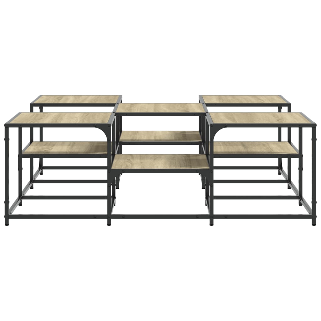 Salontafel 121x121x40 cm bewerkt hout sonoma eikenkleurig is nu te koop bij PeponiXL, paradijselijk wonen!
