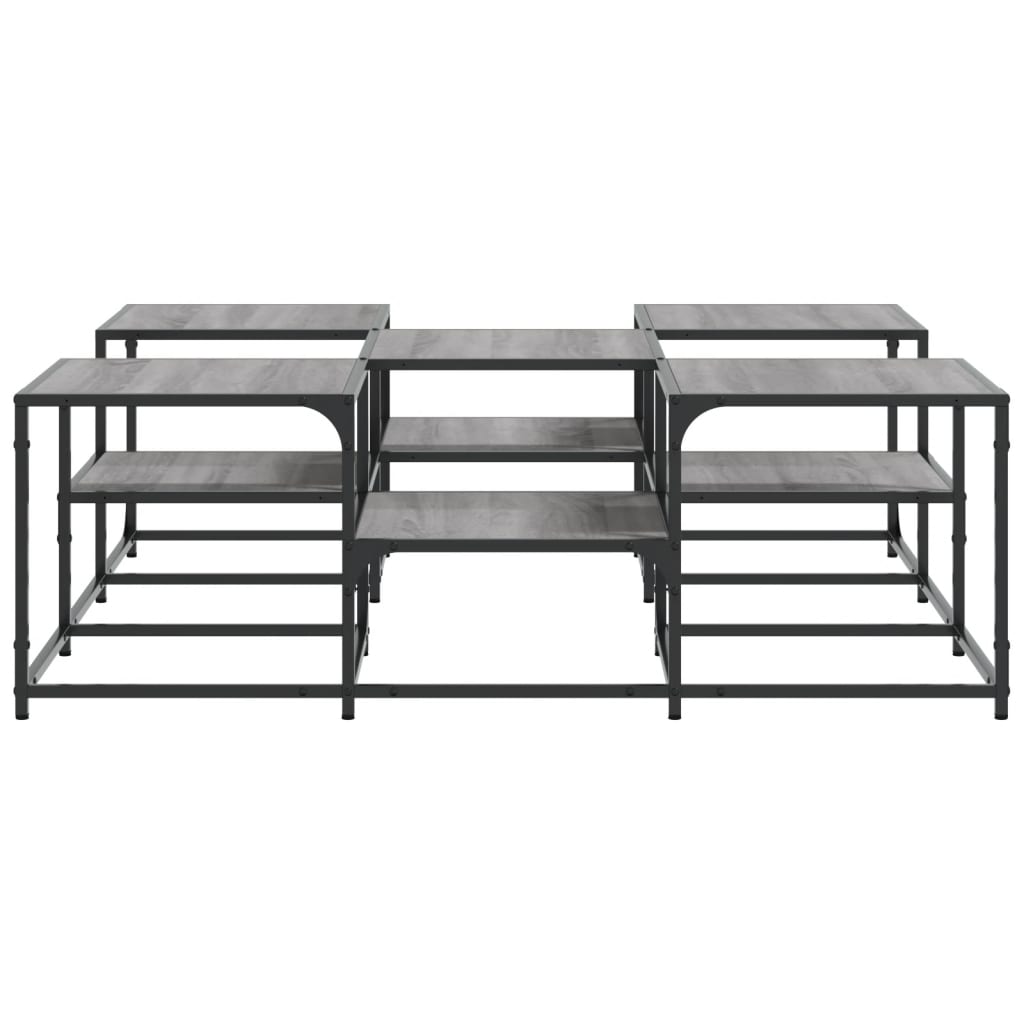 Salontafel 121x121x40 cm bewerkt hout grijs sonoma eikenkleurig is nu te koop bij PeponiXL, paradijselijk wonen!