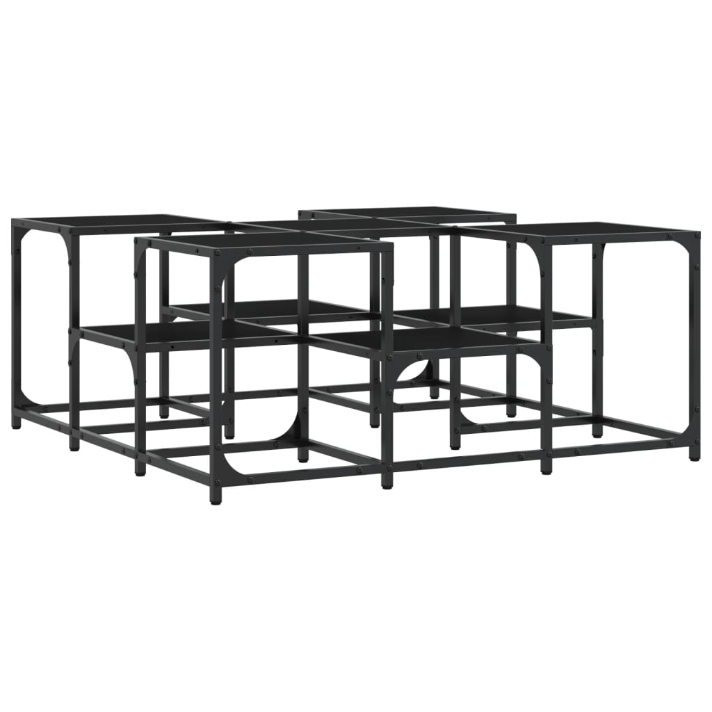 Salontafel 91x91x40 cm bewerkt hout zwart is nu te koop bij PeponiXL, paradijselijk wonen!