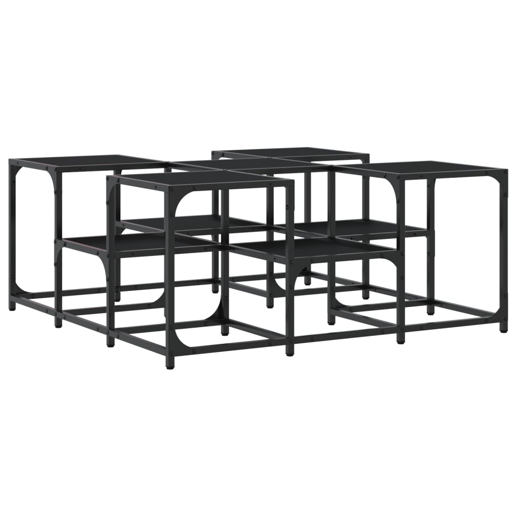 Salontafel 91x91x40 cm bewerkt hout zwart is nu te koop bij PeponiXL, paradijselijk wonen!