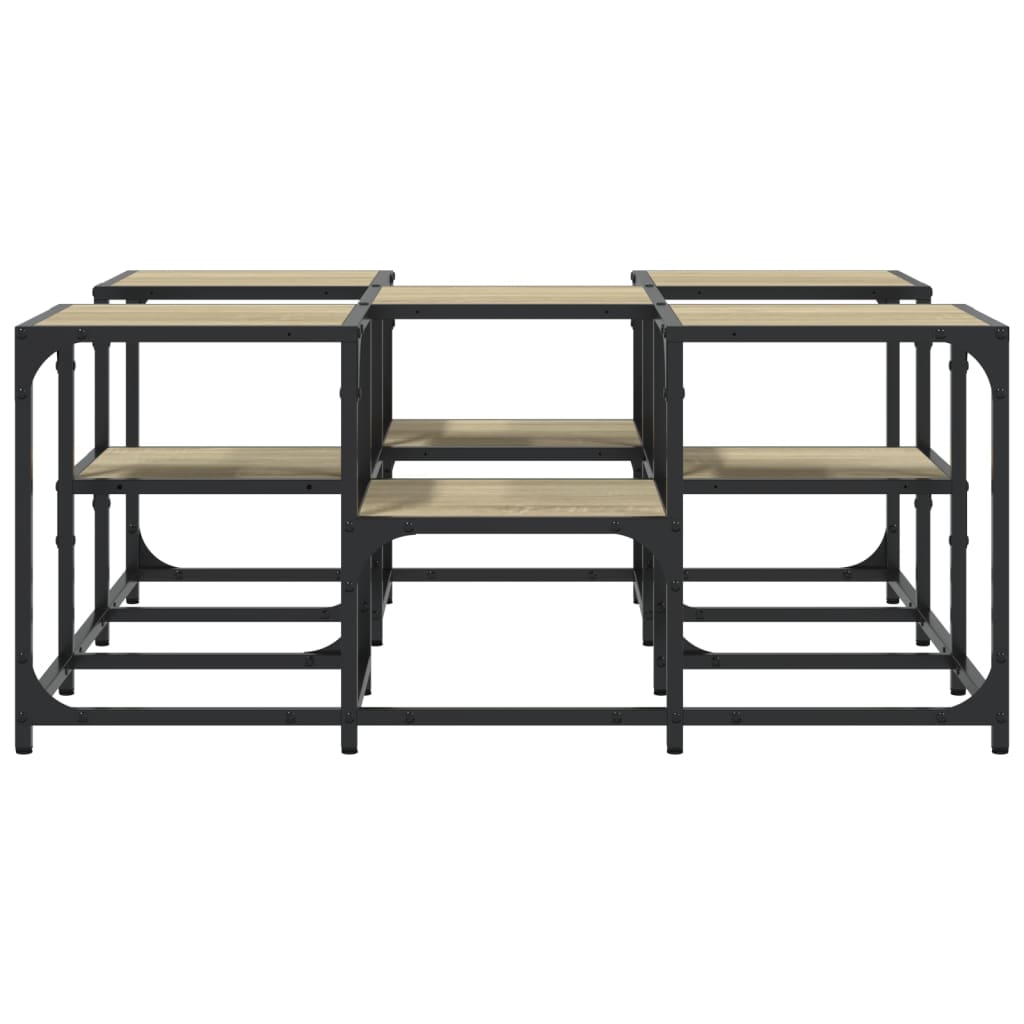 Salontafel 91x91x40 cm bewerkt hout sonoma eikenkleurig is nu te koop bij PeponiXL, paradijselijk wonen!