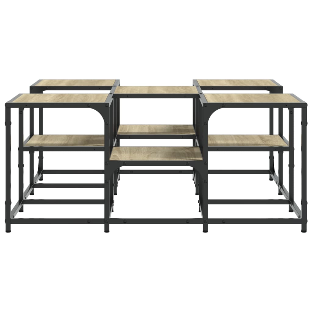 Salontafel 91x91x40 cm bewerkt hout sonoma eikenkleurig is nu te koop bij PeponiXL, paradijselijk wonen!