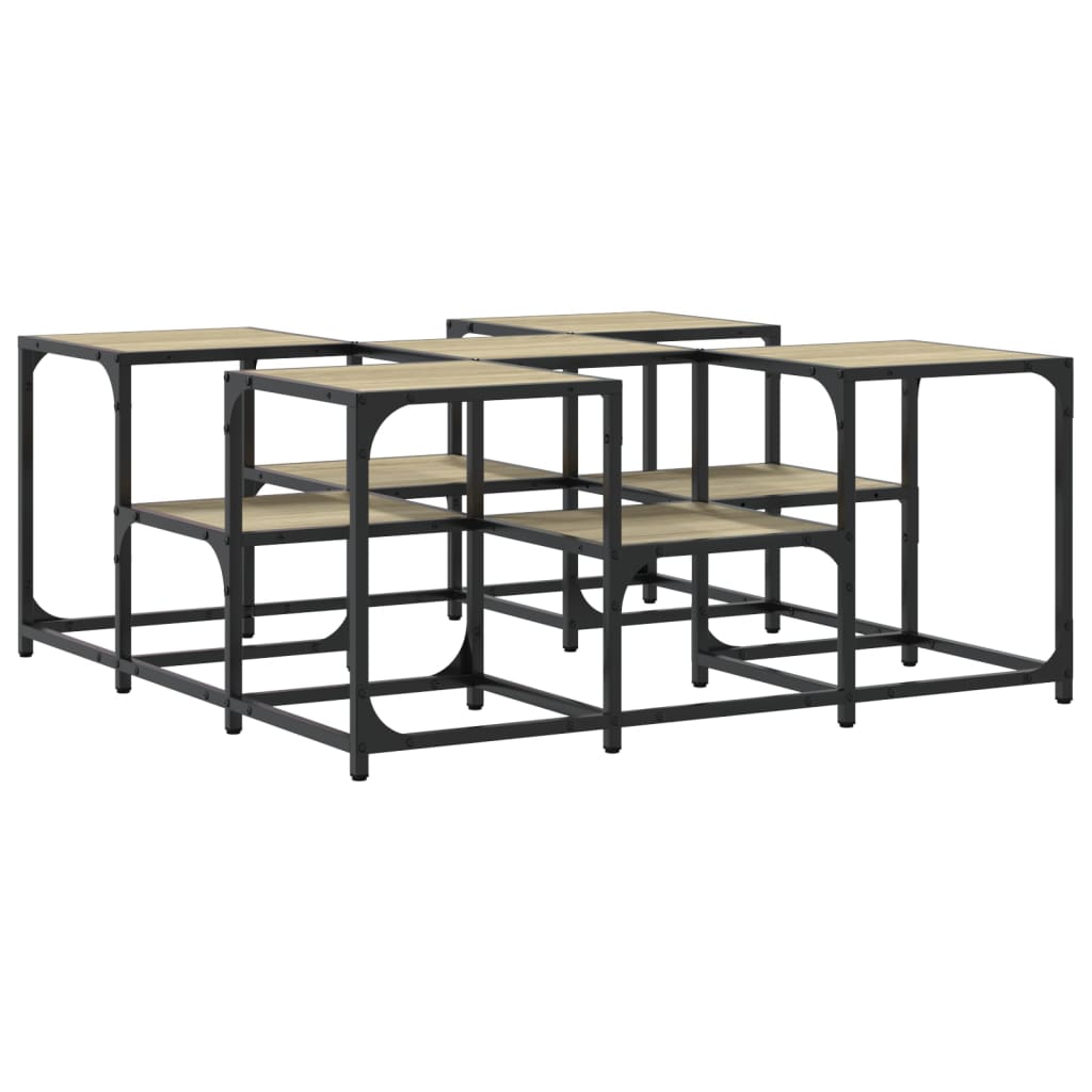 Salontafel 91x91x40 cm bewerkt hout sonoma eikenkleurig is nu te koop bij PeponiXL, paradijselijk wonen!