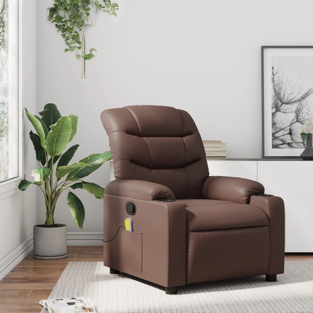 Massagestoel verstelbaar kunstleer bruin is nu te koop bij PeponiXL, paradijselijk wonen!