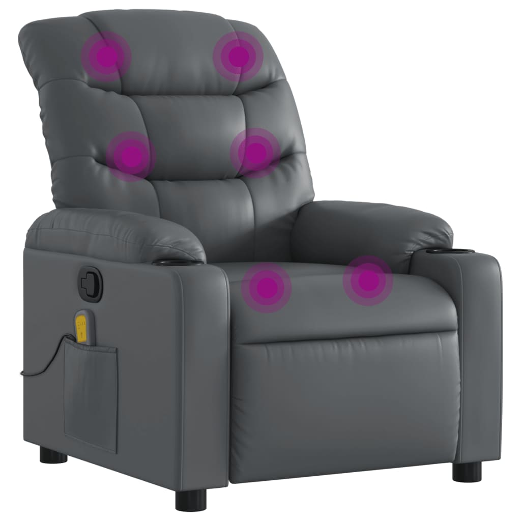 Massagestoel verstelbaar kunstleer grijs is nu te koop bij PeponiXL, paradijselijk wonen!