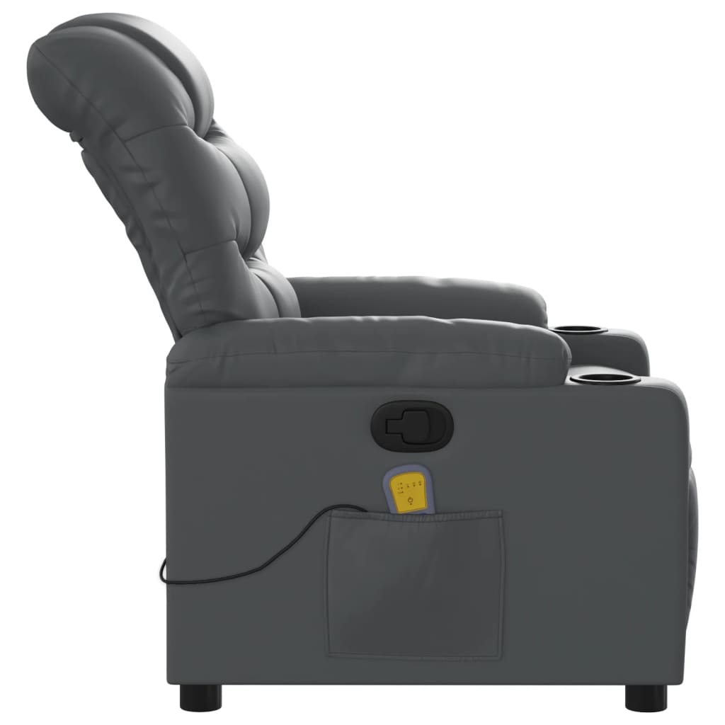 Massagestoel verstelbaar kunstleer grijs is nu te koop bij PeponiXL, paradijselijk wonen!