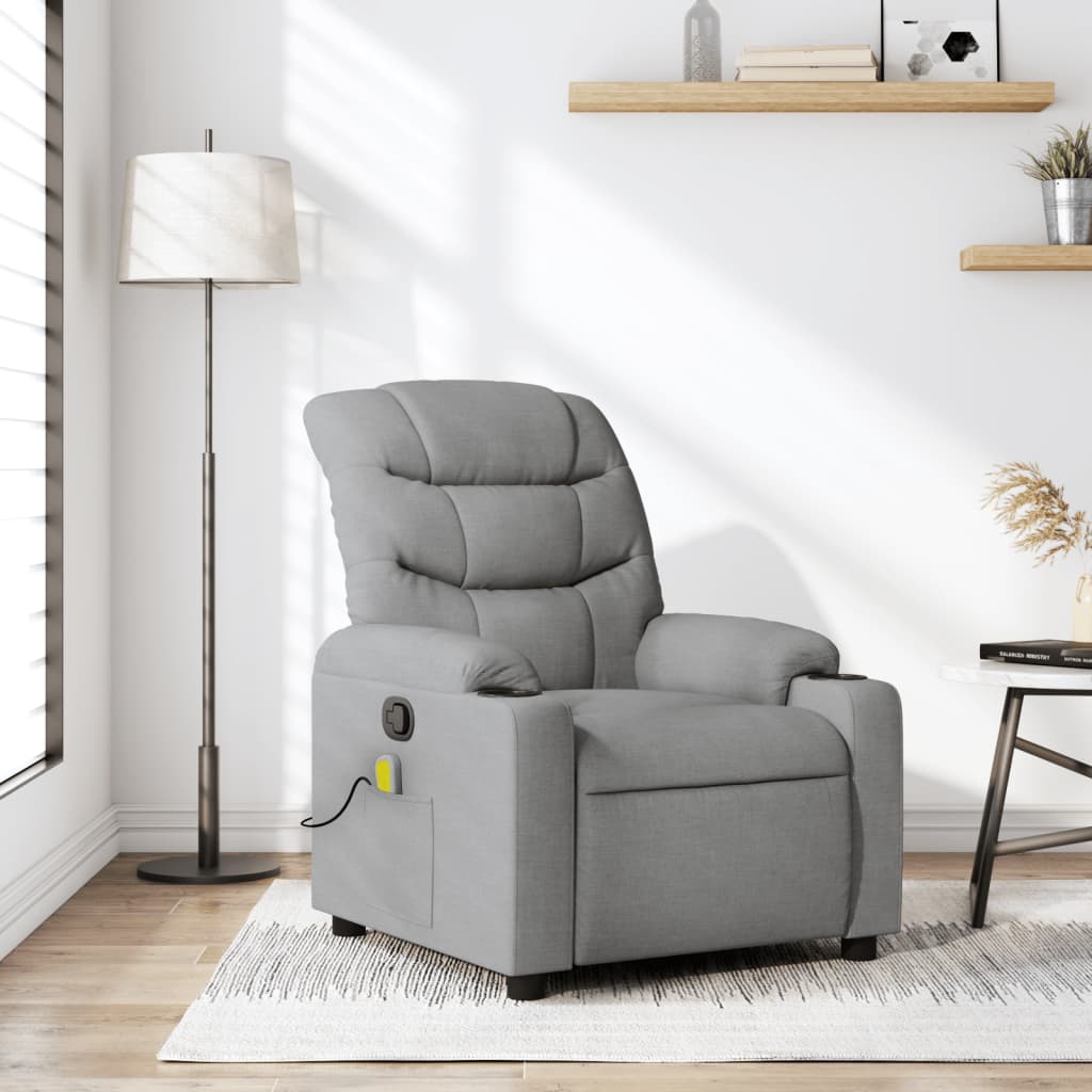 Massagestoel verstelbaar stof lichtgrijs is nu te koop bij PeponiXL, paradijselijk wonen!
