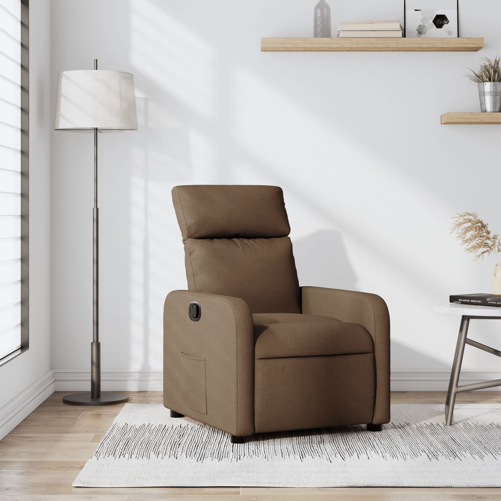 Fauteuil verstelbaar stof bruin is nu te koop bij PeponiXL, paradijselijk wonen!