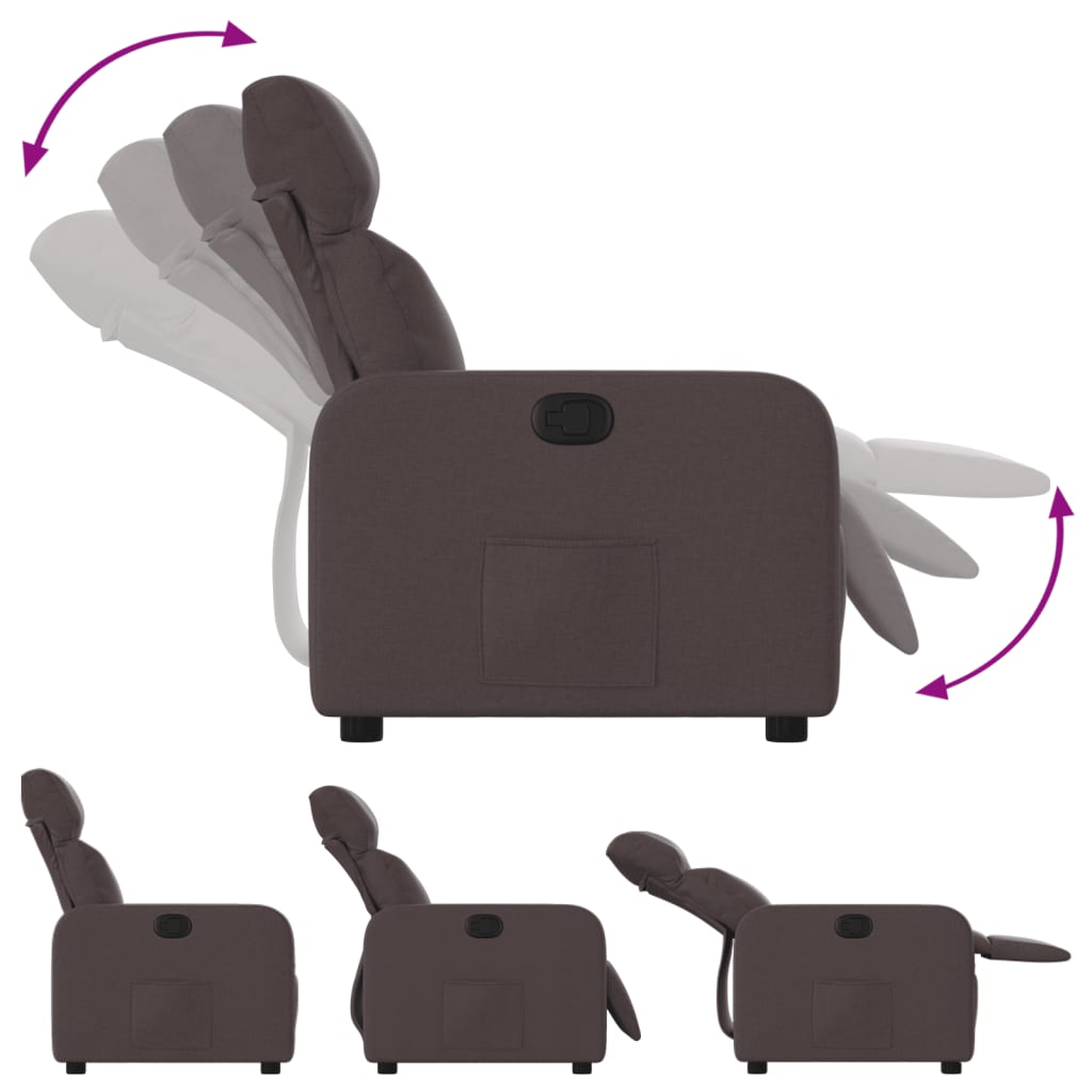 Fauteuil verstelbaar stof donkerbruin is nu te koop bij PeponiXL, paradijselijk wonen!