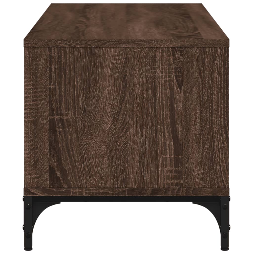 Tv-meubel 102x40x41 cm hout en gepoedercoat staal bruineiken is nu te koop bij PeponiXL, paradijselijk wonen!