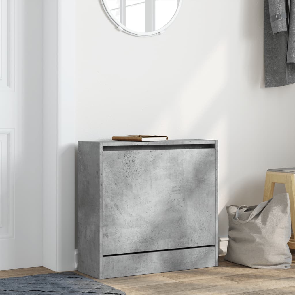 Schoenenkast 60x21x57 cm bewerkt hout betongrijs is nu te koop bij PeponiXL, paradijselijk wonen!