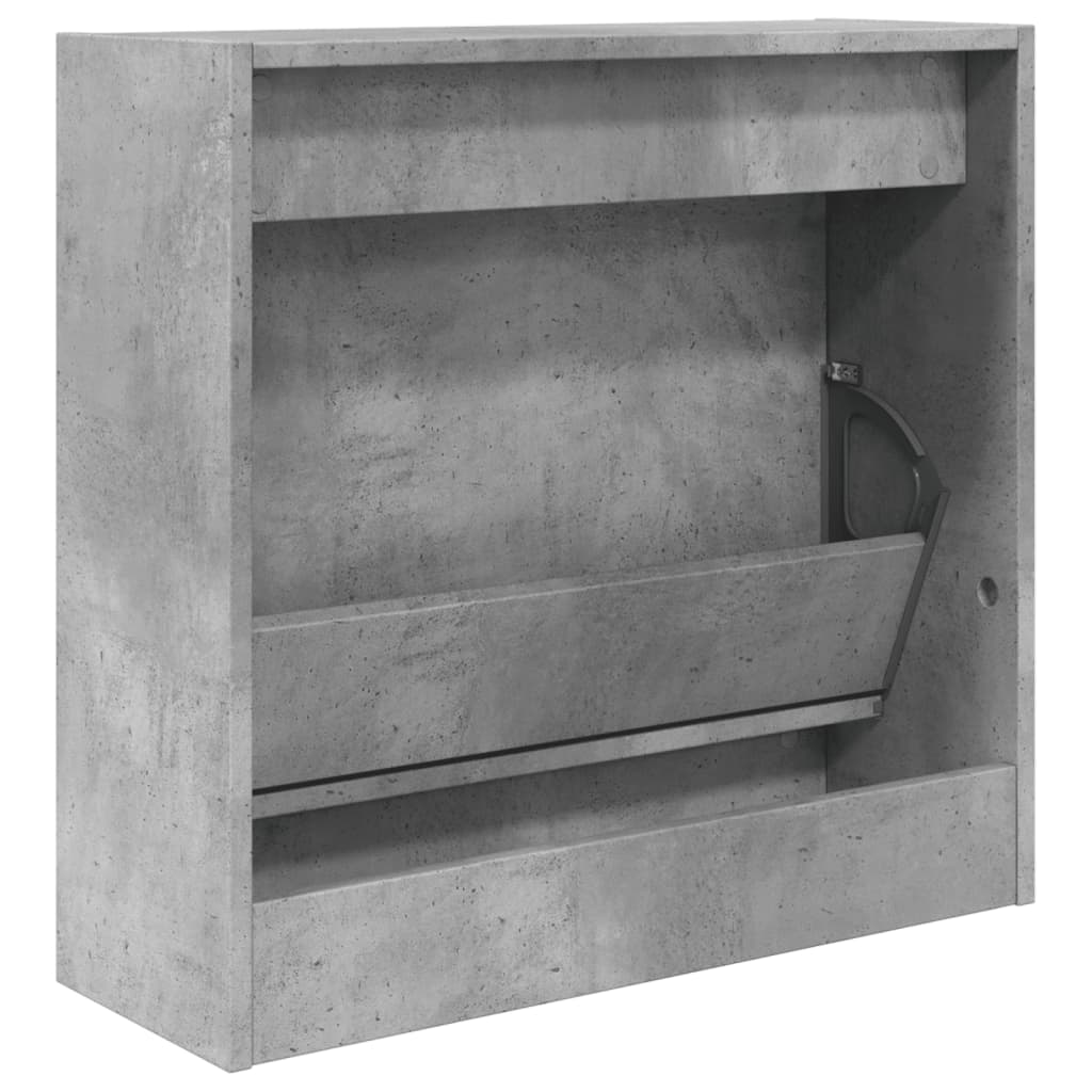 Schoenenkast 60x21x57 cm bewerkt hout betongrijs is nu te koop bij PeponiXL, paradijselijk wonen!