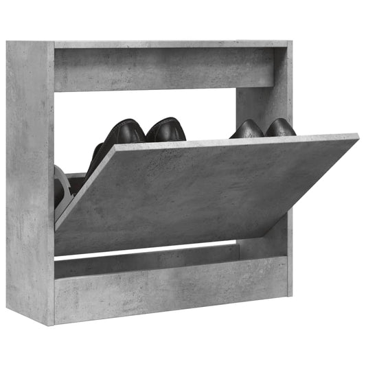 Schoenenkast 60x21x57 cm bewerkt hout betongrijs is nu te koop bij PeponiXL, paradijselijk wonen!