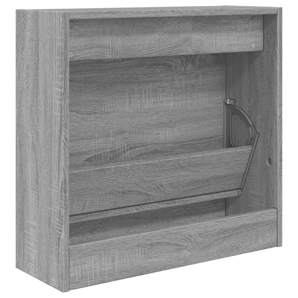 Schoenenkast 60x21x57 cm bewerkt hout grijs sonoma eikenkleurig is nu te koop bij PeponiXL, paradijselijk wonen!