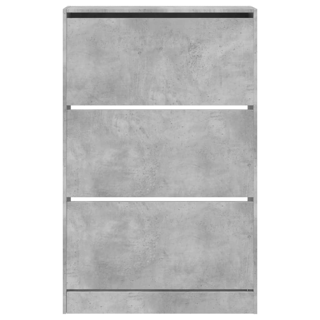 Schoenenkast 80x21x125,5 cm bewerkt hout betongrijs is nu te koop bij PeponiXL, paradijselijk wonen!
