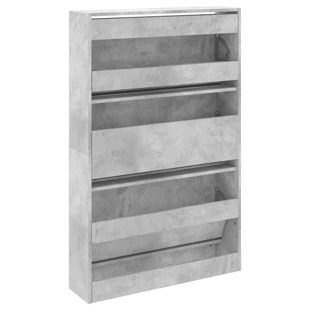 Schoenenkast 80x21x125,5 cm bewerkt hout betongrijs is nu te koop bij PeponiXL, paradijselijk wonen!