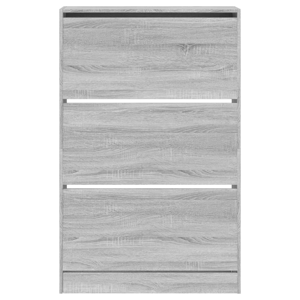 Schoenenkast 80x21x125,5 cm bewerkt hout grijs sonoma eiken is nu te koop bij PeponiXL, paradijselijk wonen!