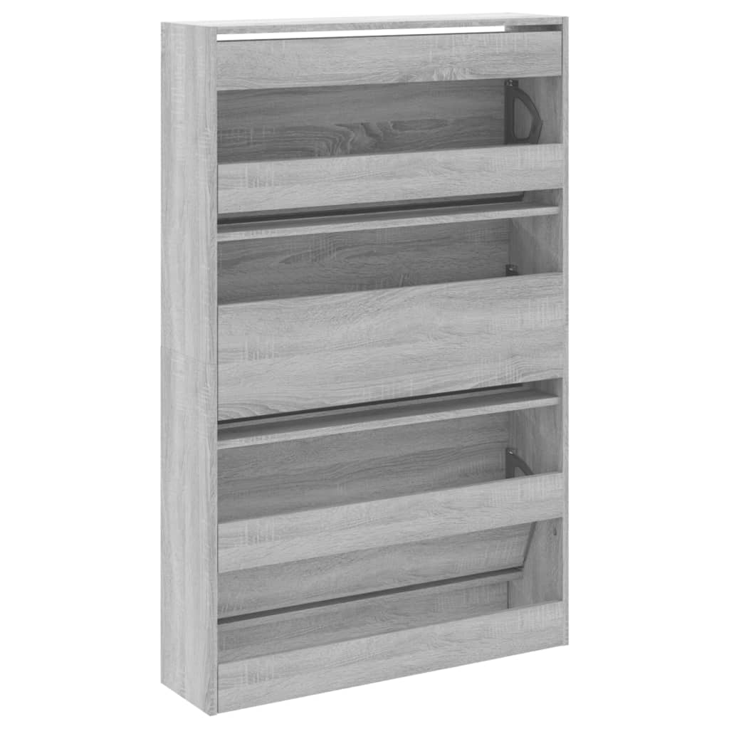 Schoenenkast 80x21x125,5 cm bewerkt hout grijs sonoma eiken is nu te koop bij PeponiXL, paradijselijk wonen!