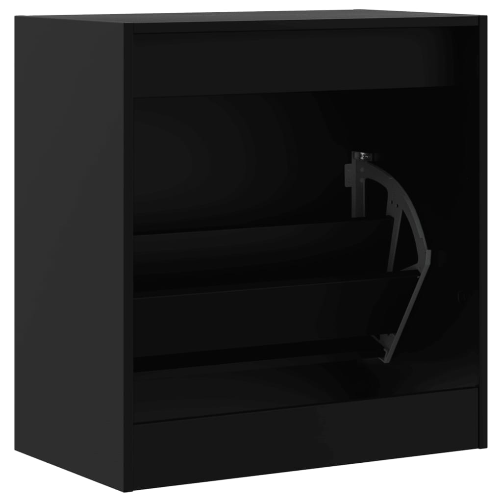 Schoenenkast 60x34x63,5 cm bewerkt hout zwart is nu te koop bij PeponiXL, paradijselijk wonen!