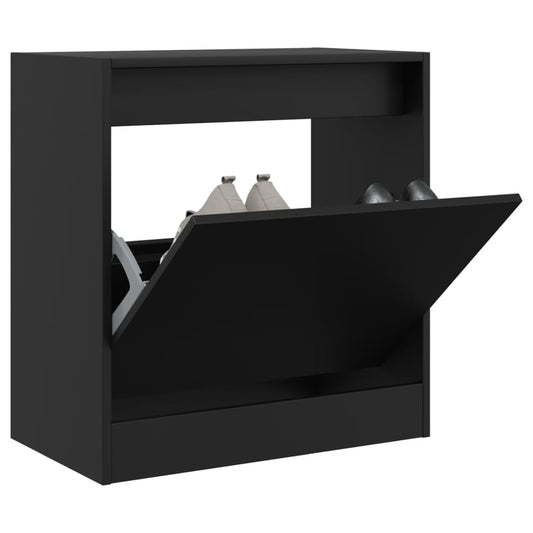 Schoenenkast 60x34x63,5 cm bewerkt hout zwart is nu te koop bij PeponiXL, paradijselijk wonen!
