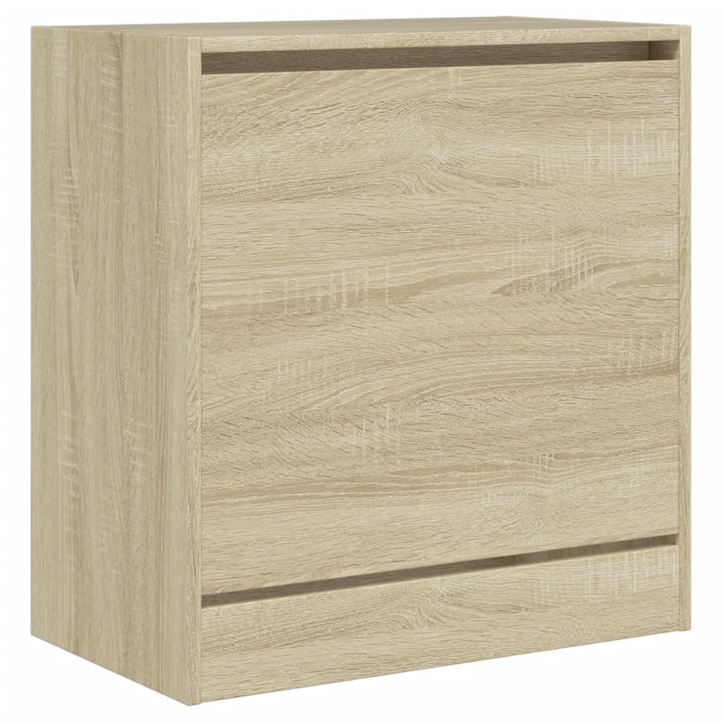Schoenenkast 60x34x63,5 cm bewerkt hout sonoma eikenkleurig is nu te koop bij PeponiXL, paradijselijk wonen!