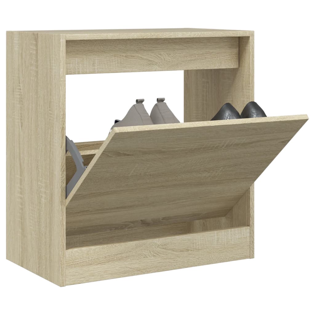 Schoenenkast 60x34x63,5 cm bewerkt hout sonoma eikenkleurig is nu te koop bij PeponiXL, paradijselijk wonen!