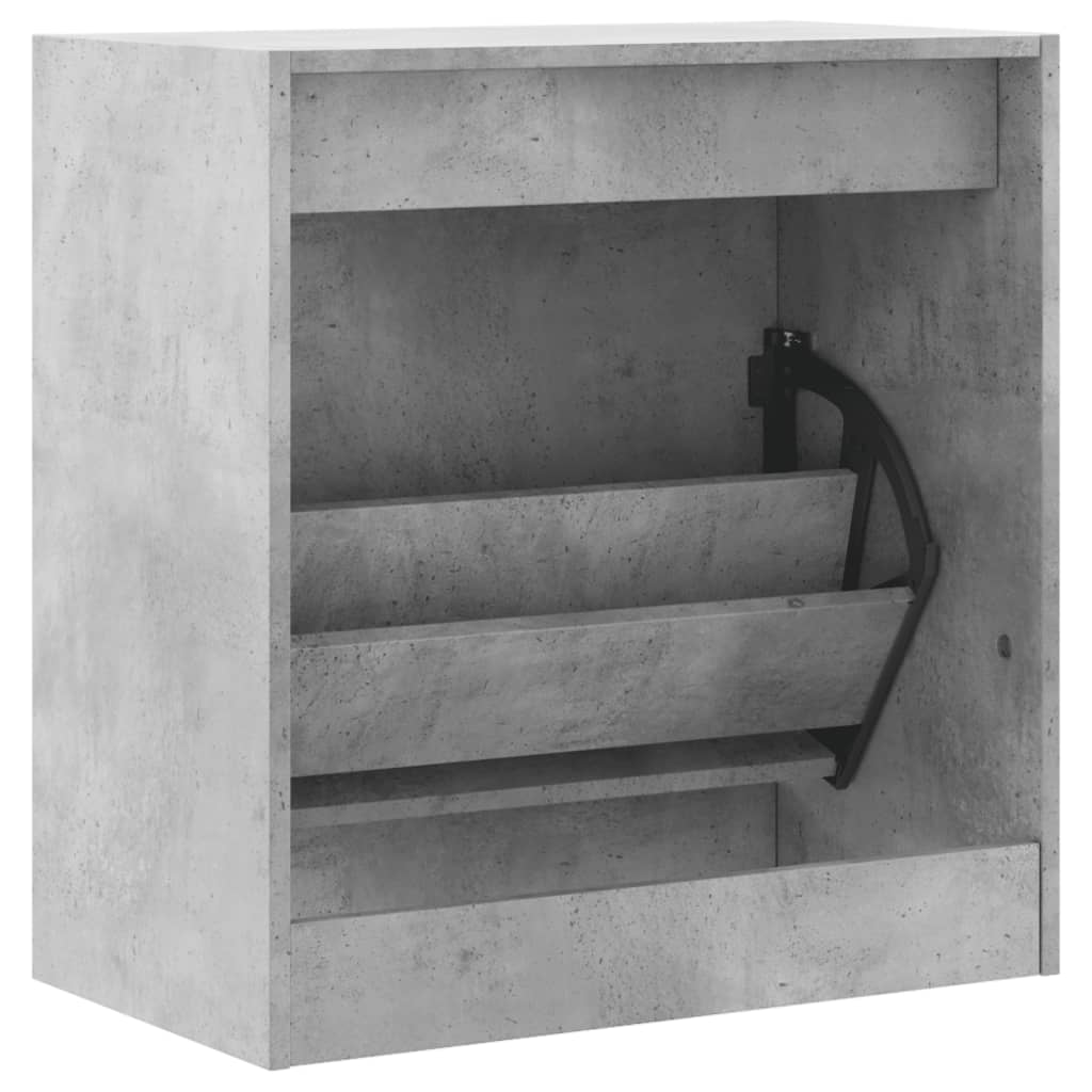 Schoenenkast 60x34x63,5 cm bewerkt hout betongrijs is nu te koop bij PeponiXL, paradijselijk wonen!