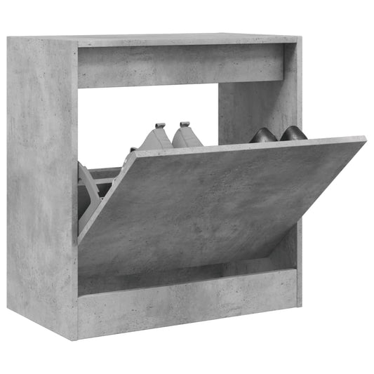 Schoenenkast 60x34x63,5 cm bewerkt hout betongrijs is nu te koop bij PeponiXL, paradijselijk wonen!