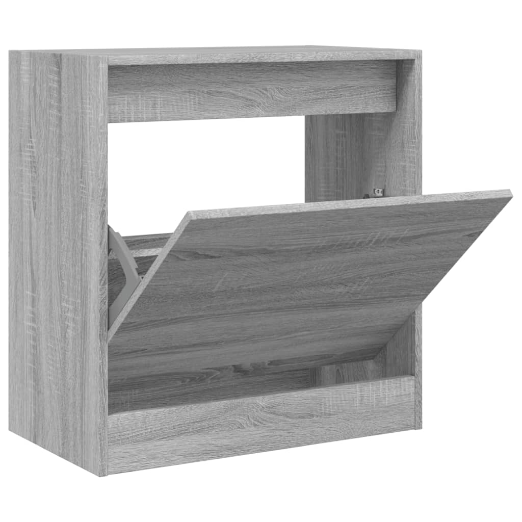 Schoenenkast 60x34x63,5 cm bewerkt hout grijs sonoma eikenkleur is nu te koop bij PeponiXL, paradijselijk wonen!