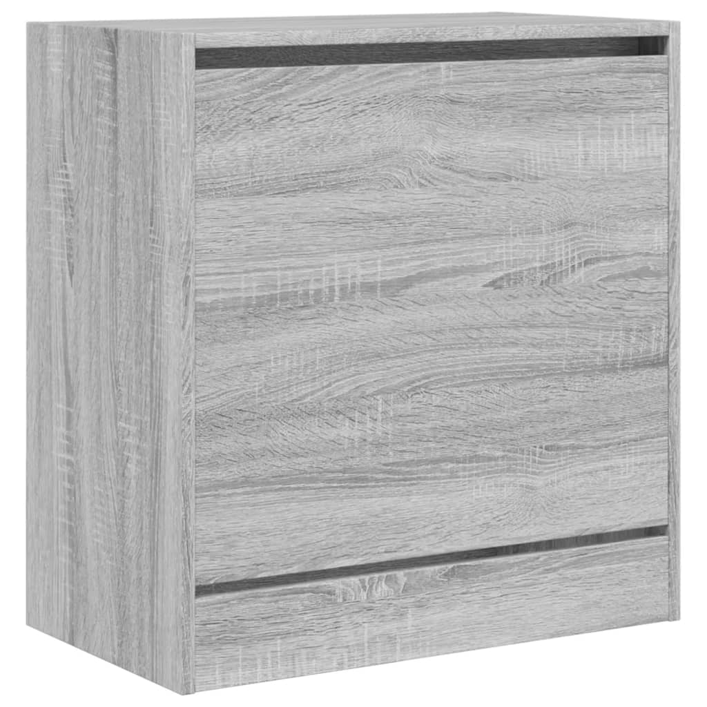 Schoenenkast 60x34x63,5 cm bewerkt hout grijs sonoma eikenkleur is nu te koop bij PeponiXL, paradijselijk wonen!